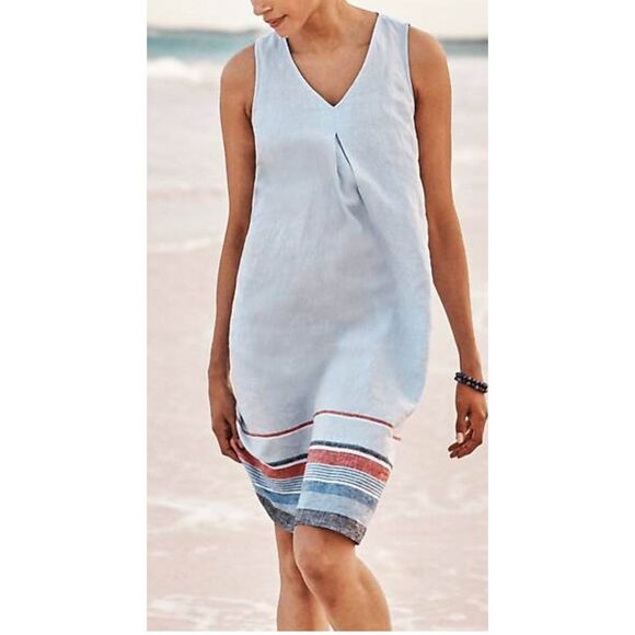 J. Jill NWT Linen A-Line Dress sz L - Picture 1 of 9